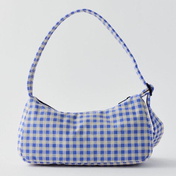 NWOT Baggu Cargo Shoulder Bag - Blue Gingham - Picture 2 of 4